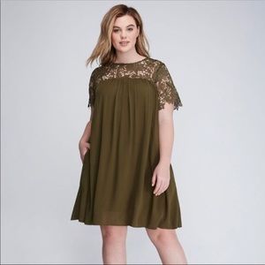 NWT - Lane Bryant  Crochet Green Dress